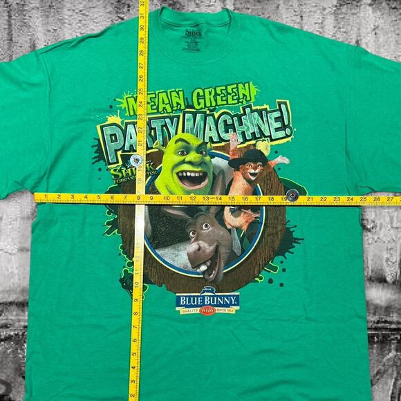 Shrek Mean Green Party Machine Promo Tee (2010) Blue Bunny Collab — XXL - Picture 4 of 6